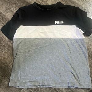 Puma Men's Tri-Color Tee - Black, White, Gray